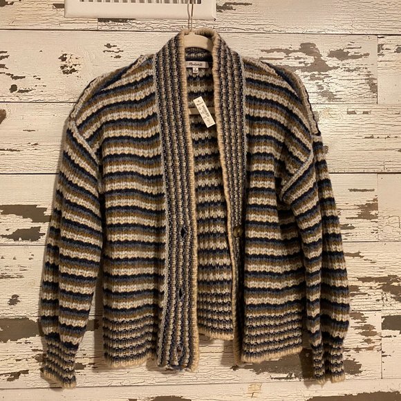 Waller Crop Cardigan Sweater in Stripe S NWT - Picture 3 of 7